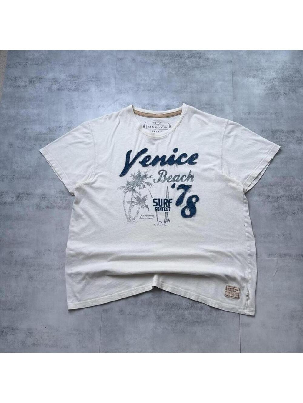Y2K Old Navy Surf Venice Beach Contest white t shirt